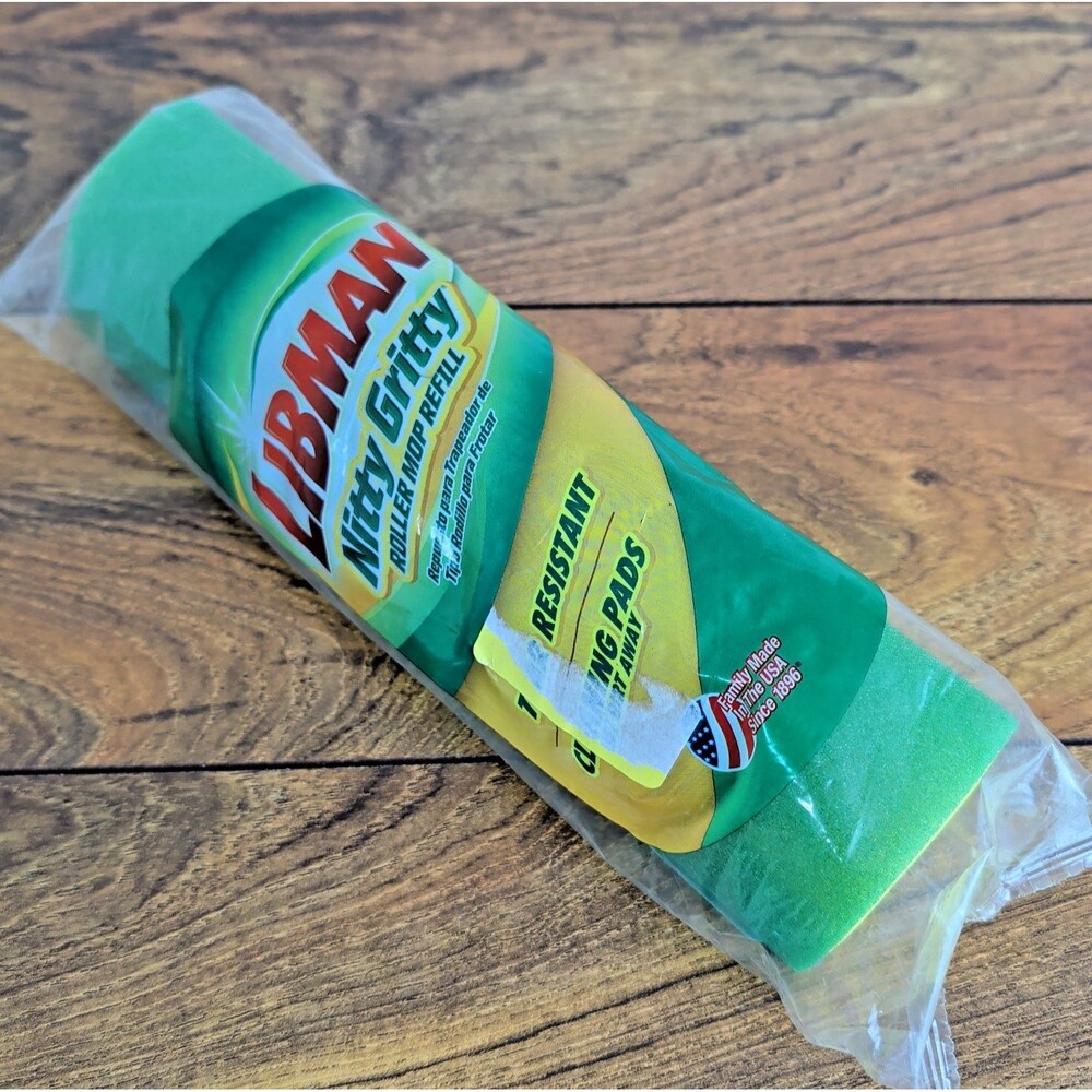 NEW Libman NITTY GRITTY  Tear Resistant Sponge Roller Mop Refill Made in USA